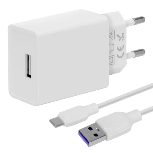 OBAL:ME fali töltő USB-A 10W + USB-A/USB-C kábel 1m fehér - 1