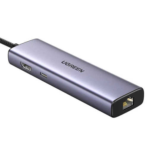UGREEN 6 az 1-ben multifunkciós adapter USB-C - 3x USB A 3.0, HDMI, RJ45, PD - 3