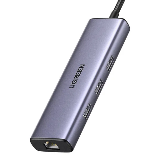 UGREEN 6 az 1-ben multifunkciós adapter USB-C - 3x USB A 3.0, HDMI, RJ45, PD - 1