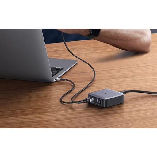 UGREEN CD327 Nexode Töltő, 2x USB-C, 2x USB-A, GaN, 65 W (Szürke) - 4