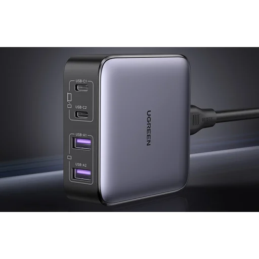 UGREEN CD327 Nexode Töltő, 2x USB-C, 2x USB-A, GaN, 65 W (Szürke) - 5