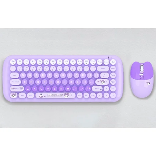 MOFII Candy New 2.4G Vezeték nélküli Billentyűzet + Egér Szett (Lila) - 5