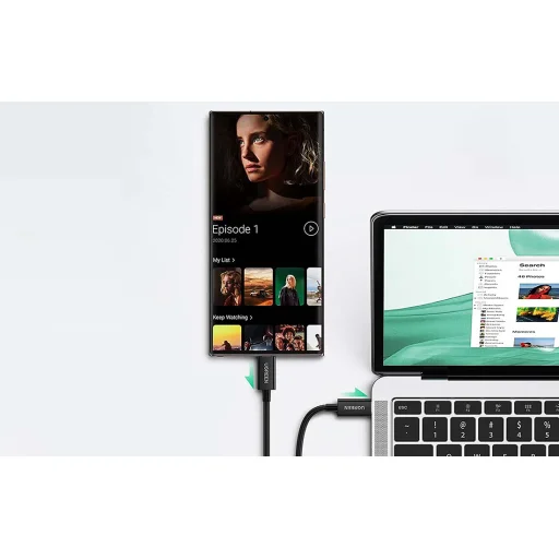 UGREEN US501 USB-C-USB-C kábel, Gen3, 100 W, 4K, 0,8 m (fekete) - 4