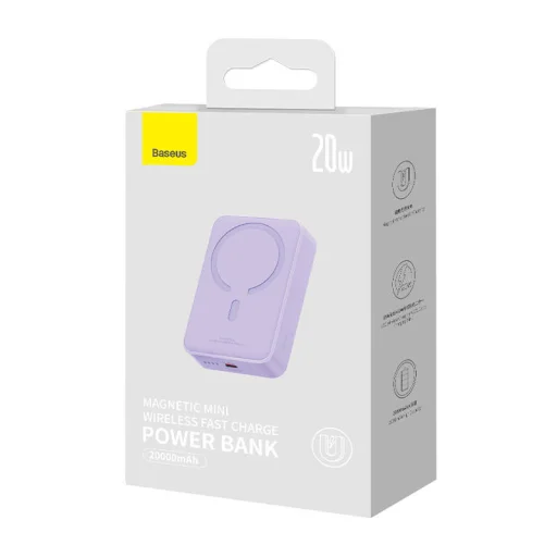 Baseus Mini Magnetic (MagSafe) Powerbank 20000mAh, 20W (lila) - 8