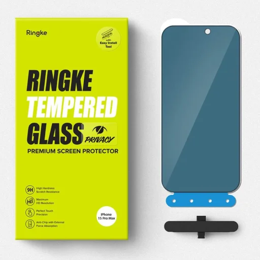 Ringke Tempered Glass iPhone 15 Pro Max Privacy üvegfólia - 14
