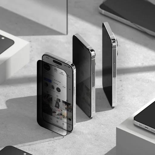 Ringke Tempered Glass iPhone 15 Pro Max Privacy üvegfólia - 5