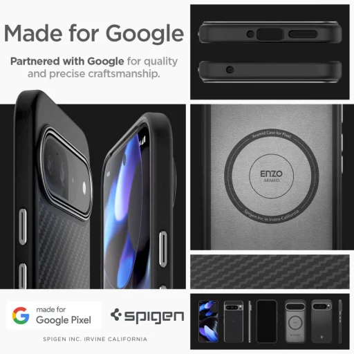  Google Pixel 9 Pro Xl Matte Black Spigen Enzo Aramid tok - 17