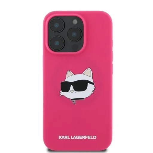 iPhone 16 Pro Max Fukszia Original Pouch KARL LAGERFELD hardcase Silicone Choupette Head Print MagSafe KLHMP16XSCHPPLF tok - 4