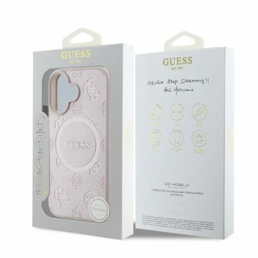  iPhone 16 pink Original Guess Saffiano Peony Classic Logo MagSafe tok GUHMP16SPSAPSMEP - 4