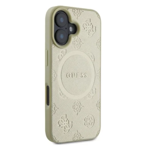  iPhone 16 Arany Original Case GUESS merev tok Saffiano Peony Classic Logo MagSafe GUHMP16SPSAPSMED - 2
