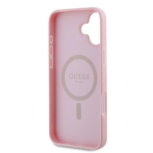  iPhone 16 Plus pink Original Case GUESS hardcase Grained Gold Ring MagSafe GUHMP16MPGHSMMP tok - 7