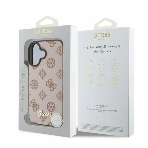  Apple iPhone 16 Barna Original Guess keménytok Peony Script MagSafe GUHMP16SPGPYSW - 4