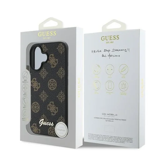 iPhone 16 Plus fekete Original GUESS hardcase PU Peony Script MagSafe tok GUHMP16MPGPYSK - 8
