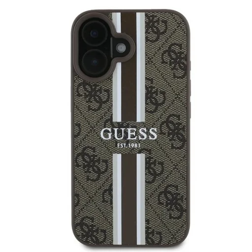  iPhone 16 Plus barna Original Guess 4G Nyomott Csíkos MagSafe GUHMP16MP4RPSW tok - 3