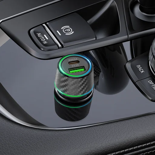 Borofone autós töltő BZ21 Brilliant - USB + Type C - QC 3.0 PD 48W fekete - 7