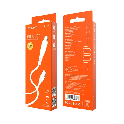 Borofone Cable BX37 Wieldy - USB to Micro USB - 1 méter fehér - 4