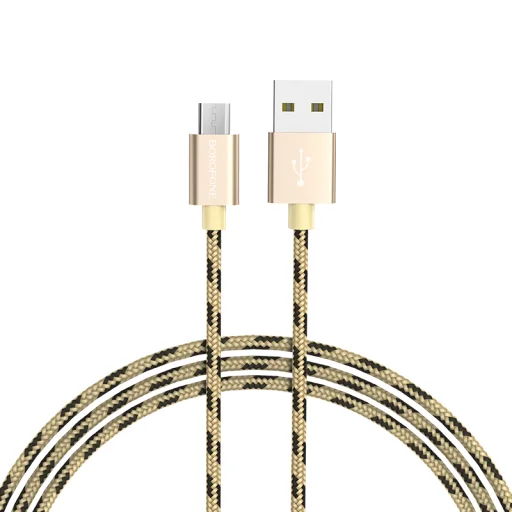Borofone BX24 Ring Current kábel - USB - Micro USB - 2,4A 1 méter arany - 2