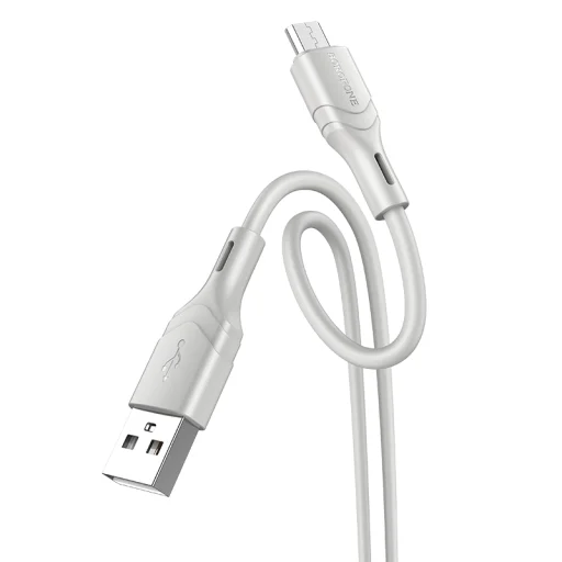 Borofone BX99 Method kábel - USB-MicroUSB - 2,4A 1 méter szürke - 1