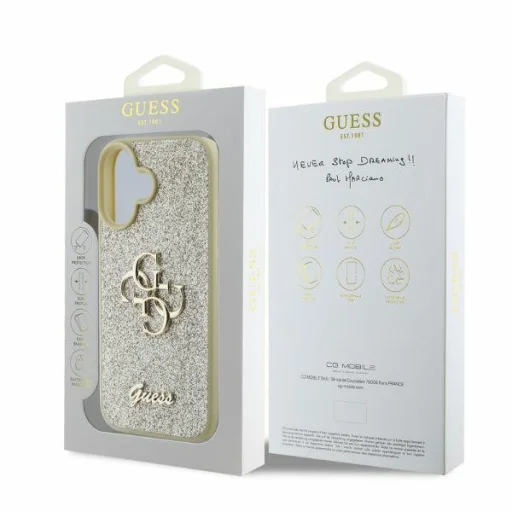  Iphone 16 Arany Original Guess hardcase Fixed Glitter Big 4G GUHCP16SHG4SGD tok - 4