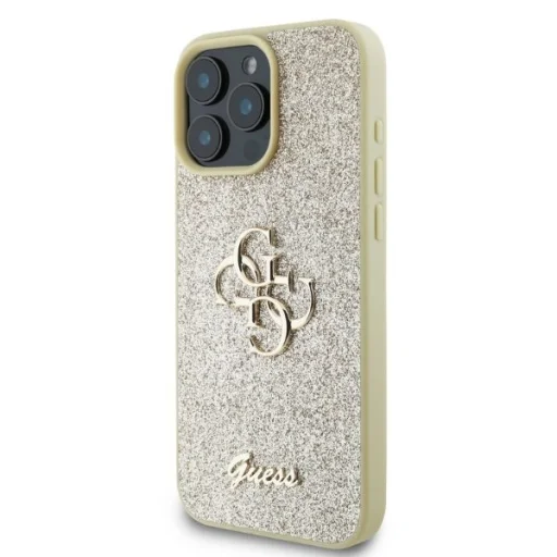  iPhone 16 Pro Max arany Original Case GUESS hardcase Fixed Glitter Big 4G GUHCP16XHG4SGD tok - 3