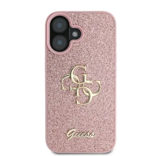  iPhone 16 rózsaszín GUESS Original Case hardcase Fixed Glitter Big 4G GUHCP16SHG4SGP tok - 3