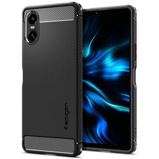 Sony Xperia 10 Vi Matt Fekete Spigen Rugged Armor Tok - 1