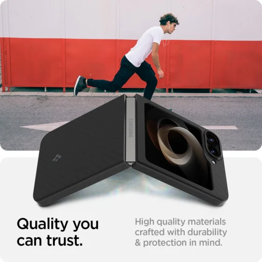  Galaxy Z Flip 6 Spigen Airskin Aramid Fekete Tok - 11
